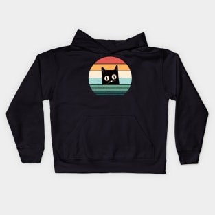 Vintage Cat Shirt | Retro Style T-Shirt | Black Cat Shirt | Cat Shirt | Cat Lover | Design B Kids Hoodie